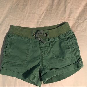 Green cargo shorts